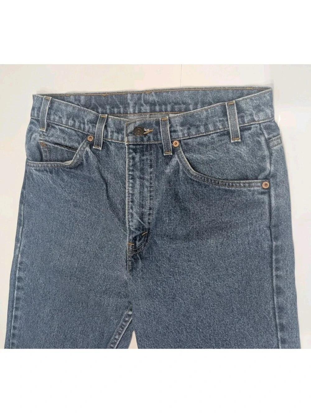 Vintage Levis 505 Jeans Mens 32x32 Orange Blank Tab Reg Straight Fit Made USA